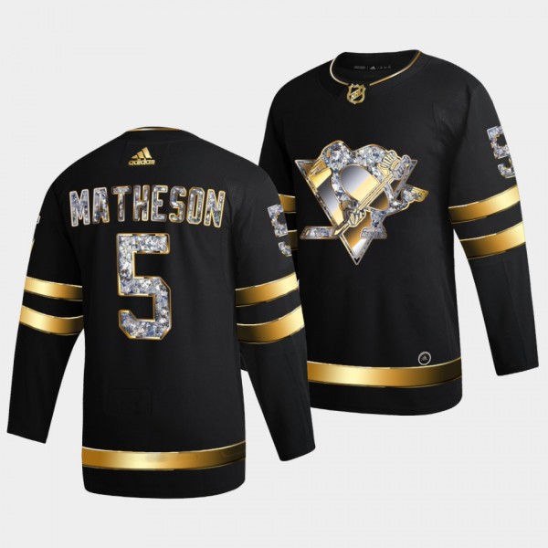 Mike Matheson Pittsburgh Penguins 2022 Stanley Cup Playoffs #5 Black Diamond Edition Authentic Jersey