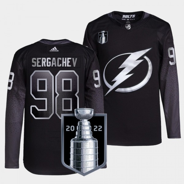 2022 Eastern Conference Champs Mikhail Sergachev Tampa Bay Lightning Alternate #98 Black Jersey