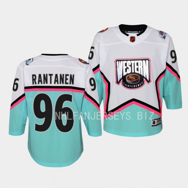 Colorado Avalanche #96 Mikko Rantanen 2023 NHL All-Star Western Conference Premier White Youth Jersey
