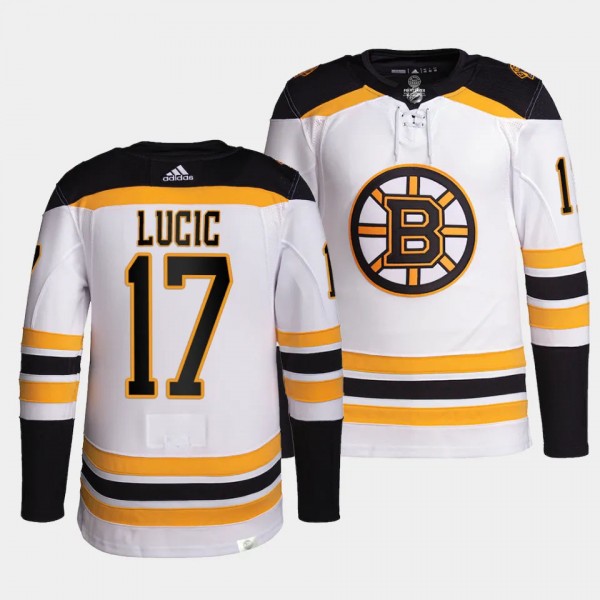 Milan Lucic Boston Bruins Away White #17 Authentic...