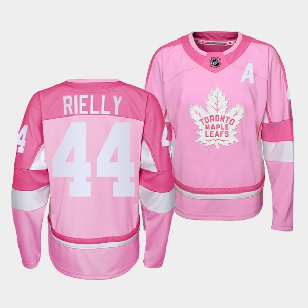 Toronto Maple Leafs Morgan Rielly Pink Hockey Fights Cancer 2022 Jersey #44