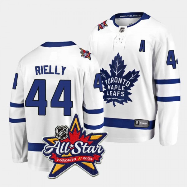 Toronto Maple Leafs Morgan Rielly 2024 NHL All-Star Patch White Away Breakaway Player Jersey Men's