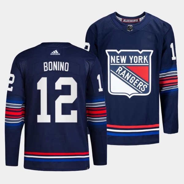 Nick Bonino New York Rangers 2023-24 Alternate Navy #12 Authentic Third Jersey Men's