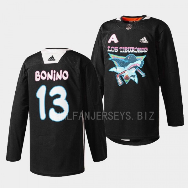 San Jose Sharks 2022 Los Tiburones Nick Bonino #13...