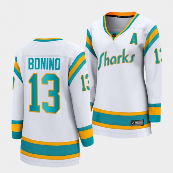 San Jose Sharks 2022 Special Edition 2.0 Nick Bonino #13 Women White Jersey Breakaway Player