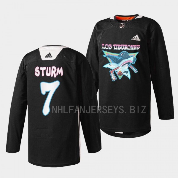 San Jose Sharks 2022 Los Tiburones Nico Sturm #7 B...