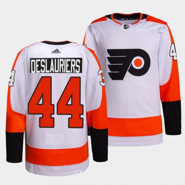 Nicolas Deslauriers Flyers 2022 Primegreen Authentic White Jersey #44 Away