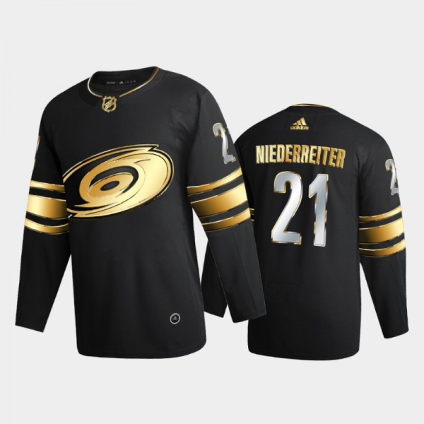 Carolina Hurricanes Nino Niederreiter #21 2020-21 Golden Edition Black Limited Authentic Jersey