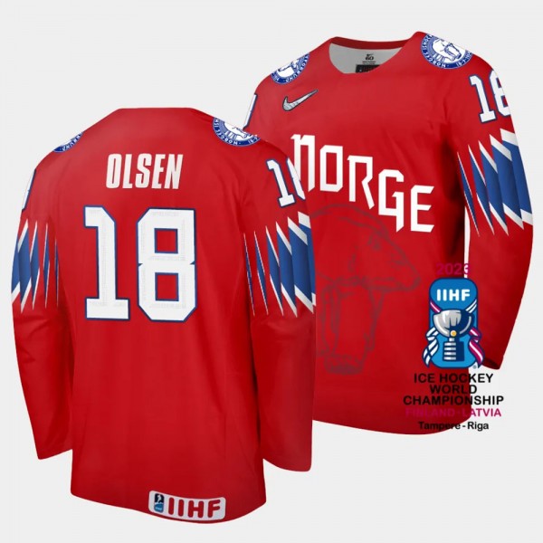 Norway #18 Thomas Olsen 2023 IIHF World Championsh...