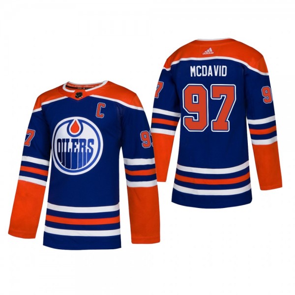 Men's Edmonton Oilers Connor McDavid #97 2019 Alternate Reasonable Authentic Jersey - Royal