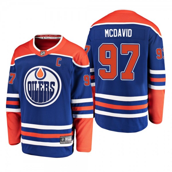 Men's Edmonton Oilers Connor McDavid #97 2019 Alternate Reasonable Fanatics Jersey - Royal