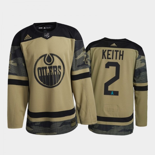 Edmonton Oilers Duncan Keith 2021 CAF Night #2 Jersey Camo Canadian Armed Force
