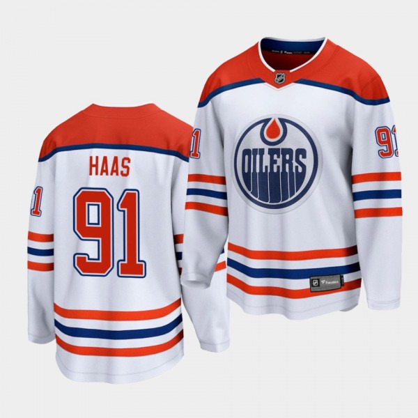 Gaetan Haas Edmonton Oilers 2021 Special Edition White Men's Jersey