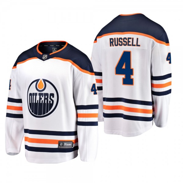 Men's Edmonton Oilers Kris Russell #4 Away White B...