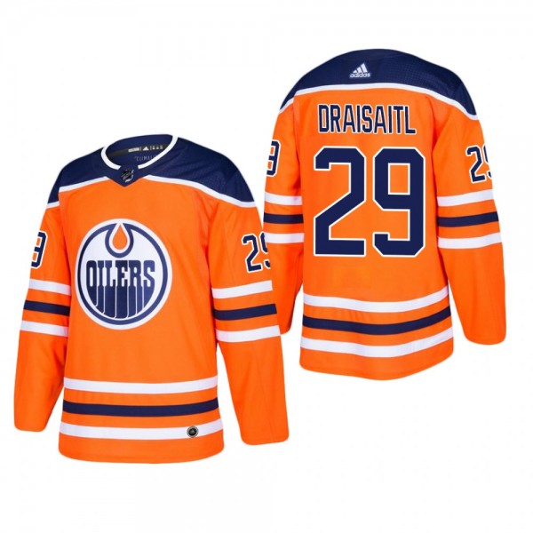 Men's Edmonton Oilers Leon Draisaitl #29 Home Oran...