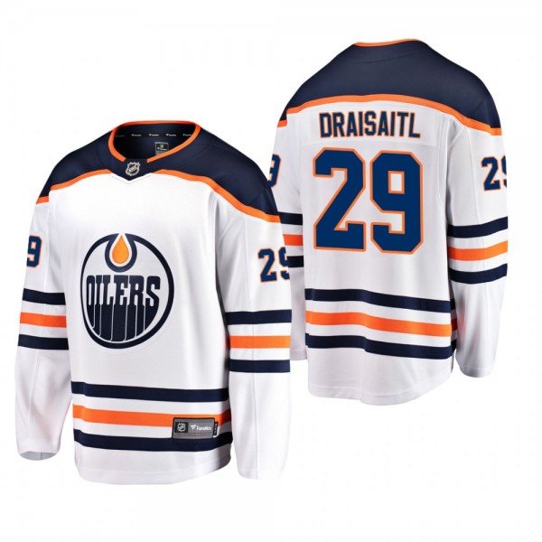 Men's Edmonton Oilers Leon Draisaitl #29 Away Whit...