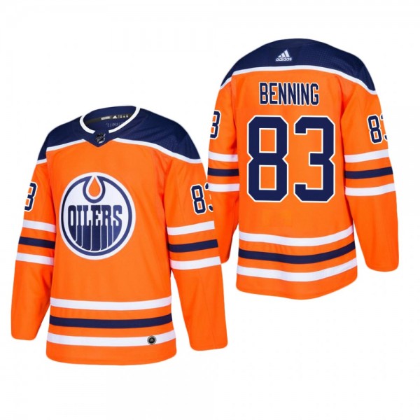 Men's Edmonton Oilers Matt Benning #83 Home Orange...