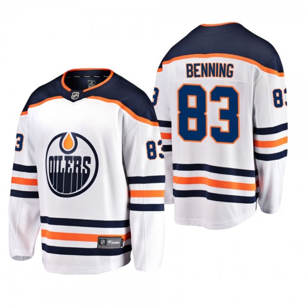 Men's Edmonton Oilers Matt Benning #83 Away White ...