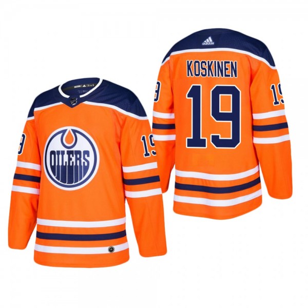 Men's Edmonton Oilers Mikko Koskinen #19 Home Oran...