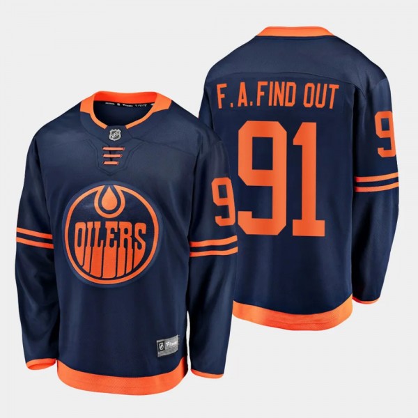 Edmonton Oilers F.A. Find Out Navy Alternate Jerse...