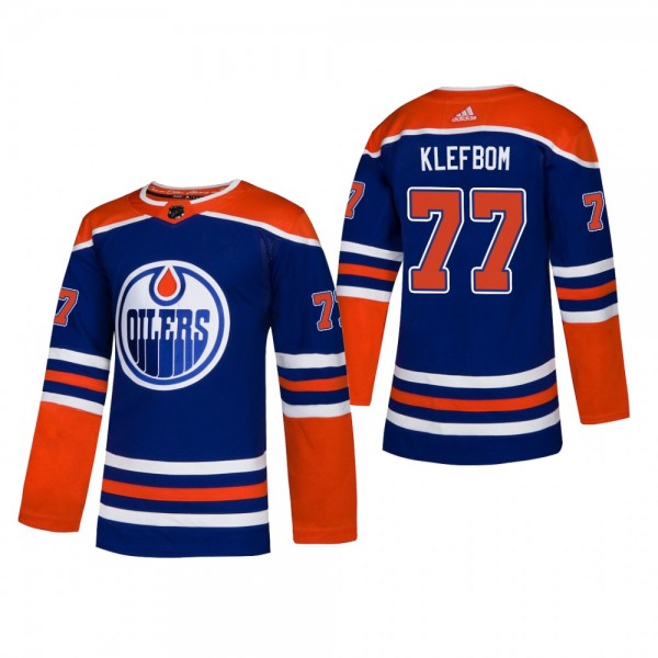 Men's Edmonton Oilers Oscar Klefbom #77 2019 Alternate Reasonable Adidas Authentic Jersey - Royal
