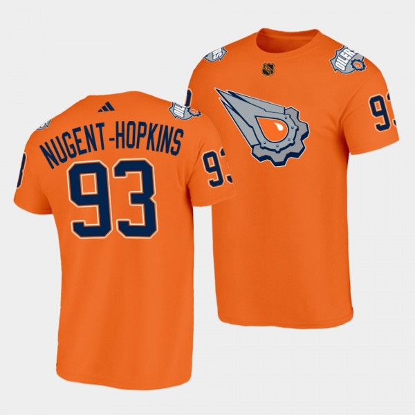 Edmonton Oilers Reverse Retro 2.0 Ryan Nugent-Hopkins #93 Orange T-Shirt Special Edition