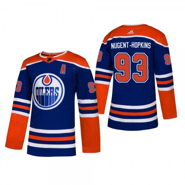 Men's Edmonton Oilers Ryan Nugent-Hopkins #93 2019 Alternate Reasonable Authentic Jersey - Royal