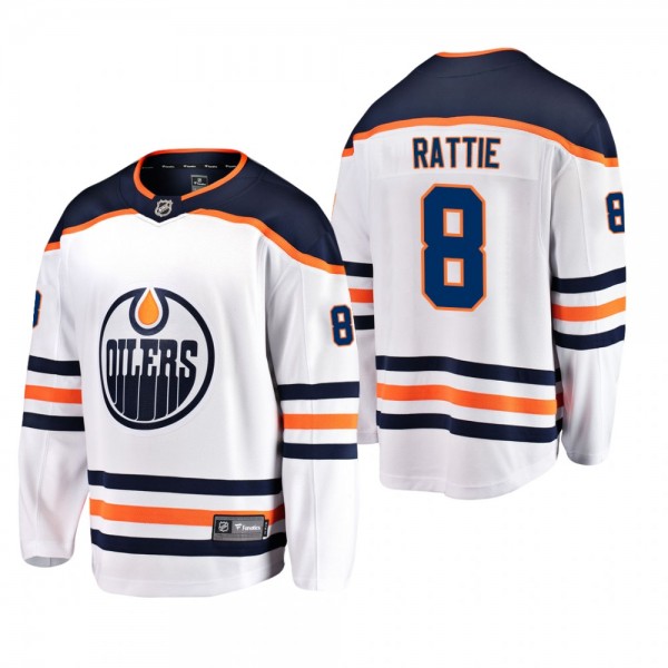 Men's Edmonton Oilers Ty Rattie #8 Away White Brea...