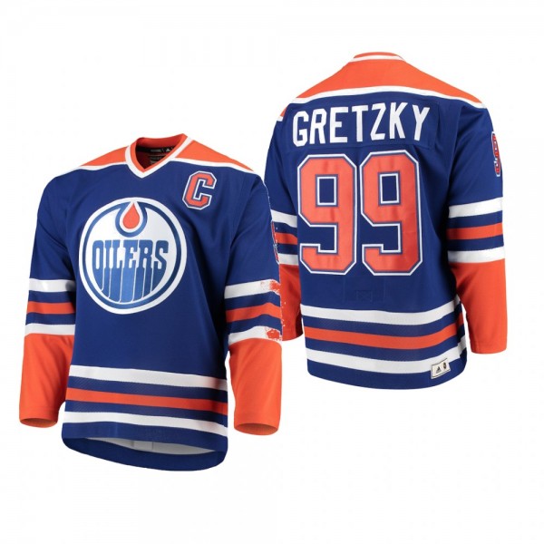 Men's Edmonton Oilers Wayne Gretzky #99 Throwback Royal Heroes of Hockey Authentic Cheap Jersey