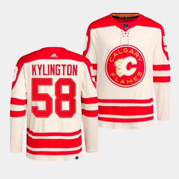 Oliver Kylington Calgary Flames 2023 NHL Heritage Classic Cream #58 Primegreen Authentic Player Jersey Men's