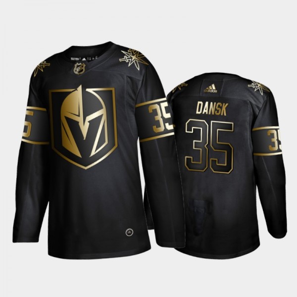 Vegas Golden Knights Oscar Dansk #35 Authentic Golden Edition Black Jersey