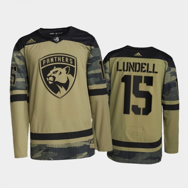 Florida Panthers Anton Lundell #15 Military Apprec...