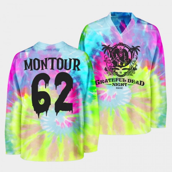 Florida Panthers Grateful Dead Night Brandon Montour #62 Tie-Dye Sweatshirt Halloween