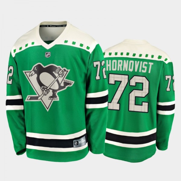 Fanatics Patric Hornqvist #72 Penguins 2020 St. Patrick's Day Replica Player Jersey Green