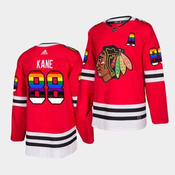 Patrick Kane #88 Blackhawks 2021 Pride Night LGBTQ...