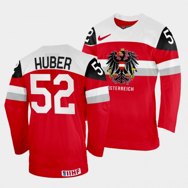 Austria 2022 IIHF World Championship Paul Huber #52 Red Jersey Away