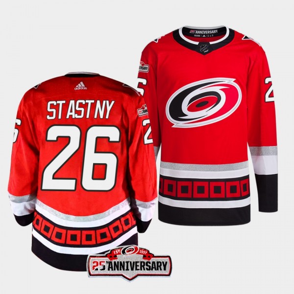 Carolina Hurricanes 2022-23 Alternate Paul Stastny #26 Red Jersey 25th Anniversary