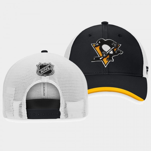 Pittsburgh Penguins Authentic Pro Black Locker Room Trucker Snapback Hat