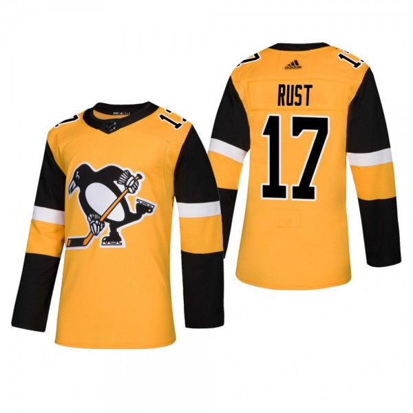 Men's Pittsburgh Penguins Bryan Rust #17 2019 Alternate Reasonable Authentic Jersey - Gold