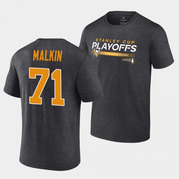 Evgeni Malkin Pittsburgh Penguins 2022 Stanley Cup Playoffs Playmaker Charcoal T-Shirt