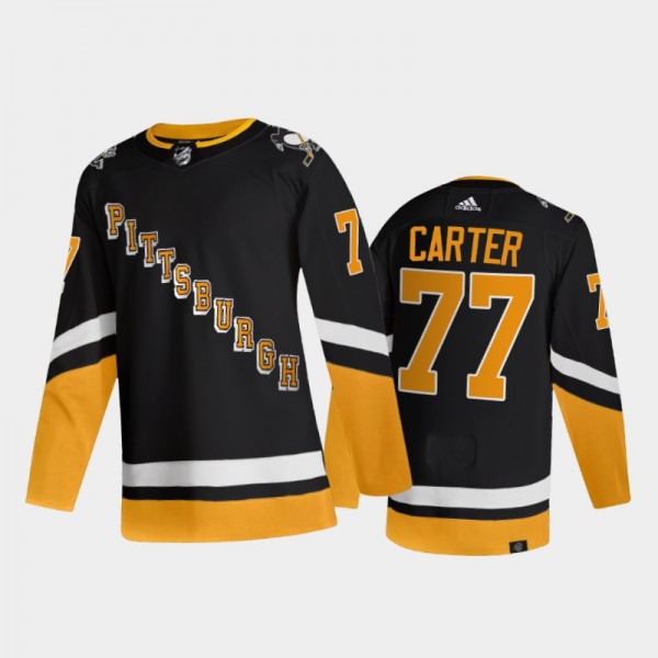 2021-22 Pittsburgh Penguins Jeff Carter Third Jersey Black Primegreen Authentic Uniform