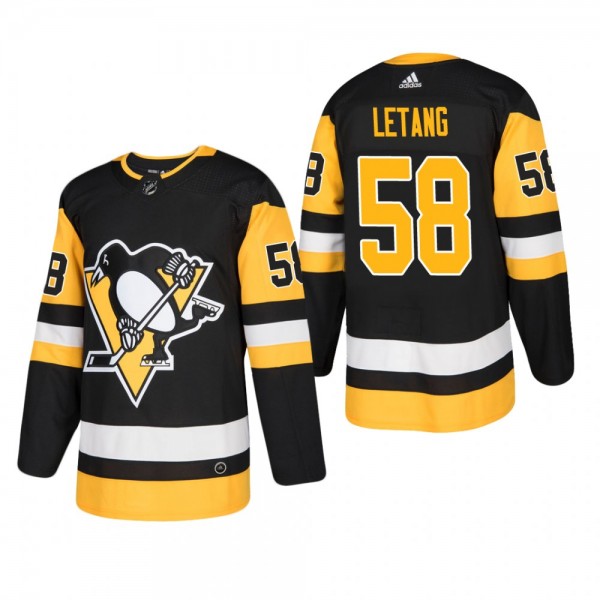 Men's Pittsburgh Penguins Kris Letang #58 Home Black Authentic Player Cheap Jersey