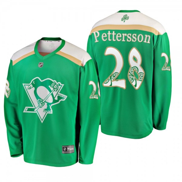 Penguins Marcus Pettersson #28 2019 St. Patrick's Day Green Replica Fanatics Branded Jersey