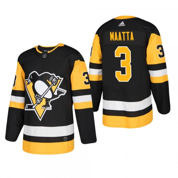 Men's Pittsburgh Penguins Olli Maatta #3 Home Blac...