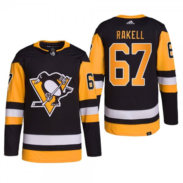 2022 Pittsburgh Penguins Rickard Rakell Home Jersey Black Primegreen Authentic Pro Uniform
