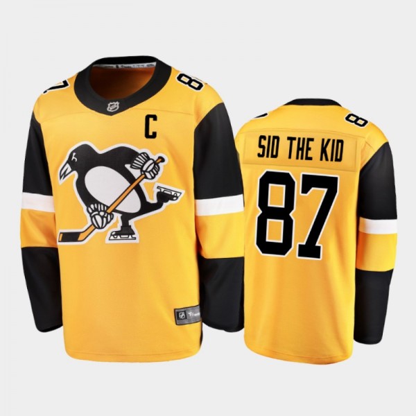 Pittsburgh Penguins Sidney Crosby #87 Nickname Gold Alternate Breakaway Sid the Kid Jersey