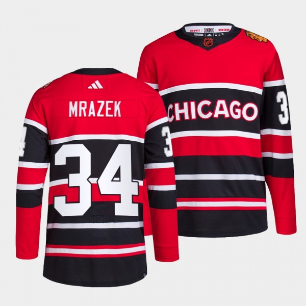 Reverse Retro 2.0 Chicago Blackhawks Petr Mrazek #34 Red Authentic Primegreen Jersey 2022