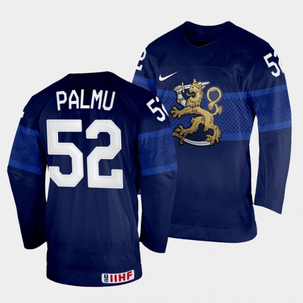 Finland 2022 IIHF World Championship Petrus Palmu #52 Navy Jersey Away