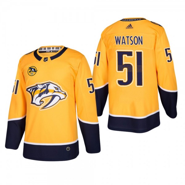 Men's Nashville Predators Austin Watson #51 Home Gold Authentic Player Cheap Jersey