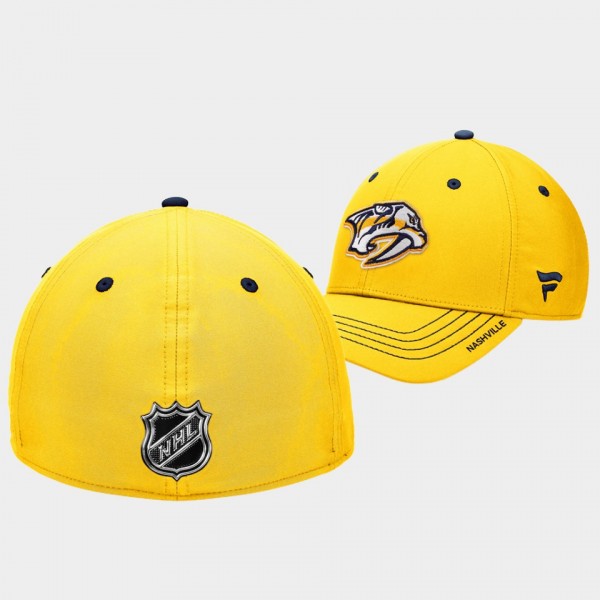 Nashville Predators Authentic Pro Men Gold Rink Flex Hat